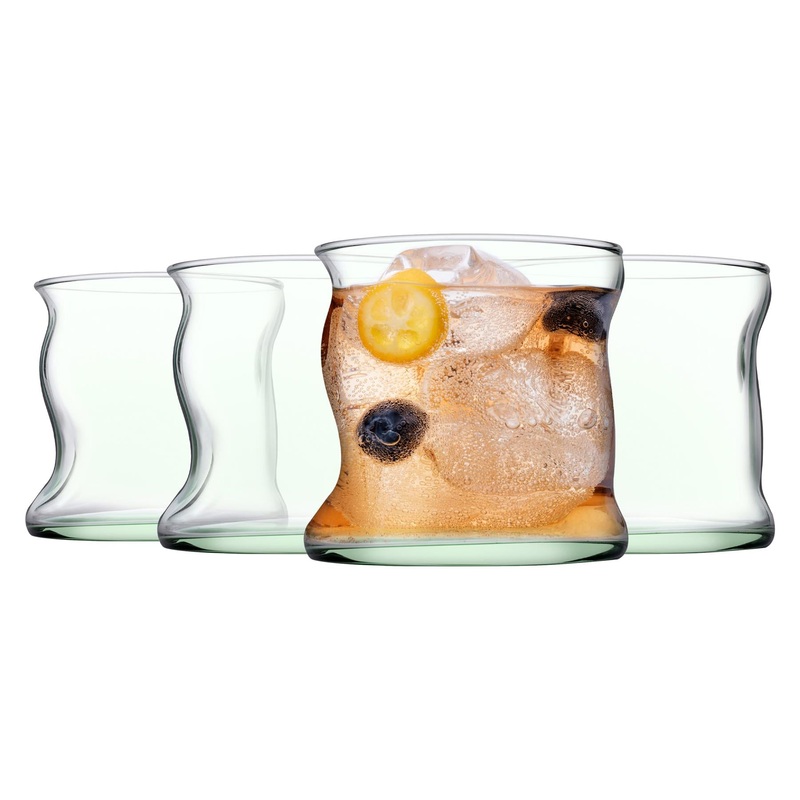 340ml Aware Amorf Recycled Glass Tumblers - Green - Pack of Four