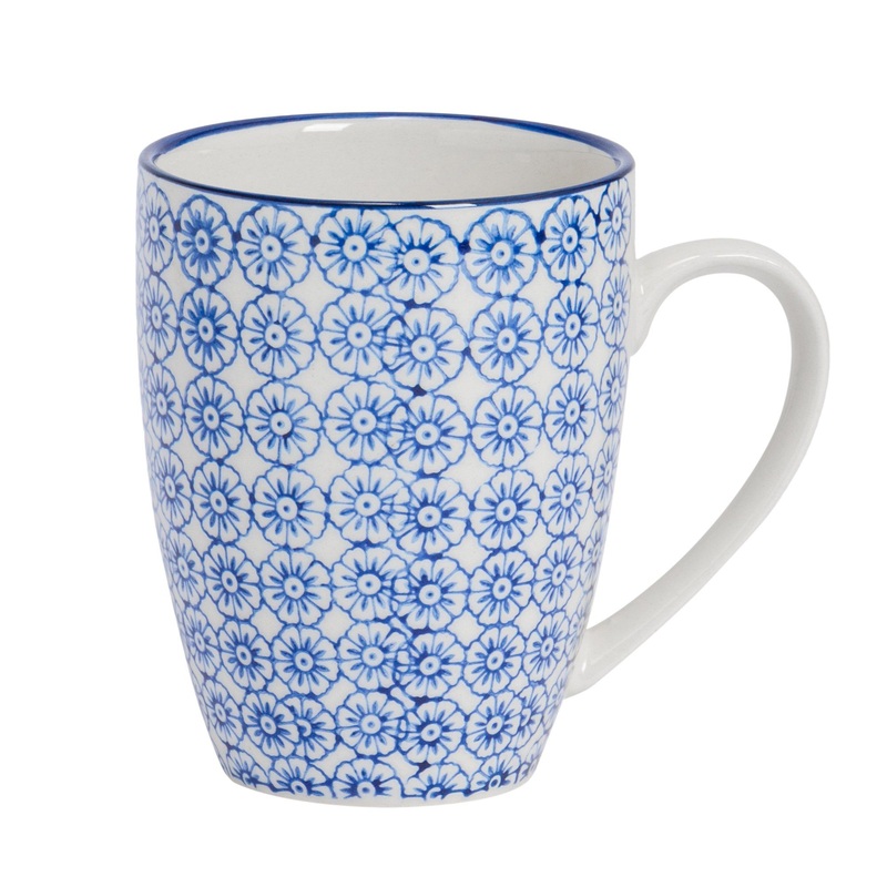 360ml Hand Printed Stoneware Coffee Mug