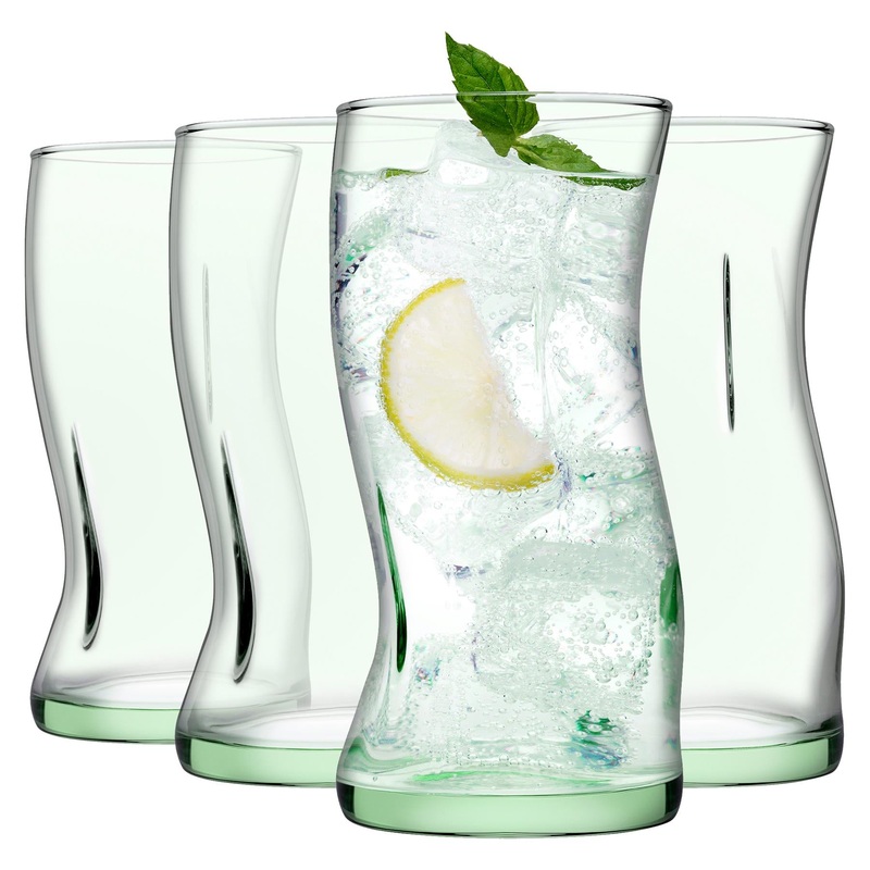 400ml Aware Amorf Recycled Highball Glasses - Green - Pack of Four