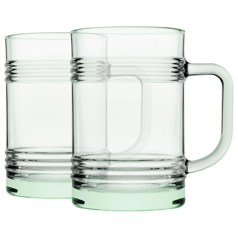 400ml Aware Tincan Recycled Glass Mugs - Green - Pack of Two