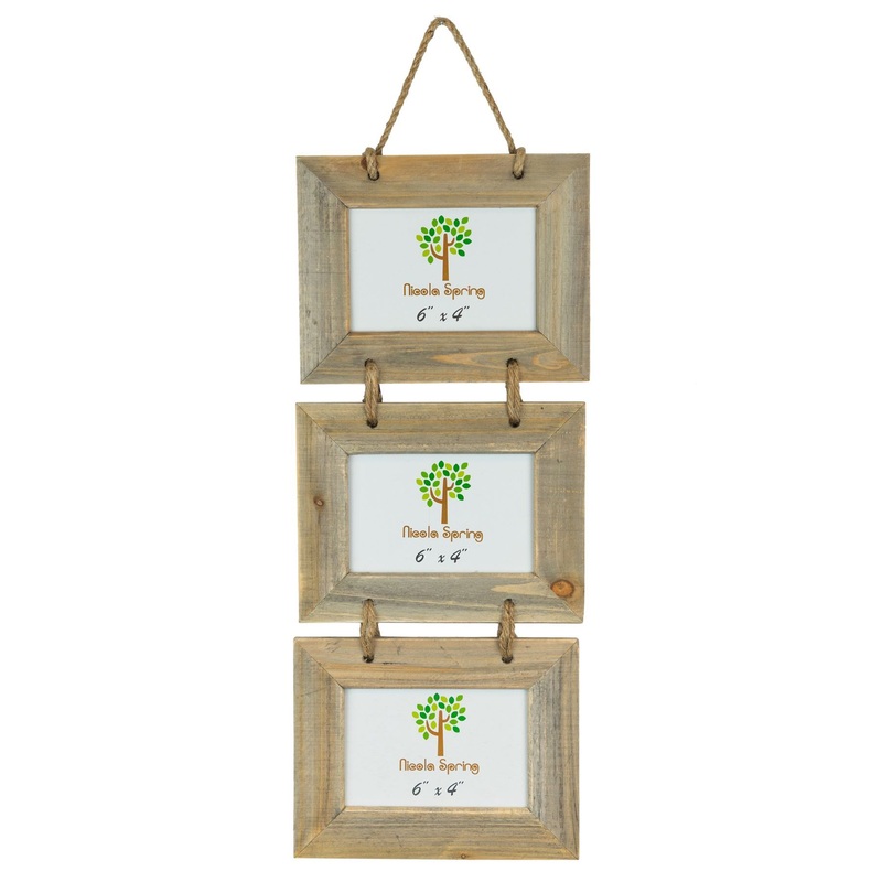 6" x 4" Wooden Hanging Triple Photo Frame