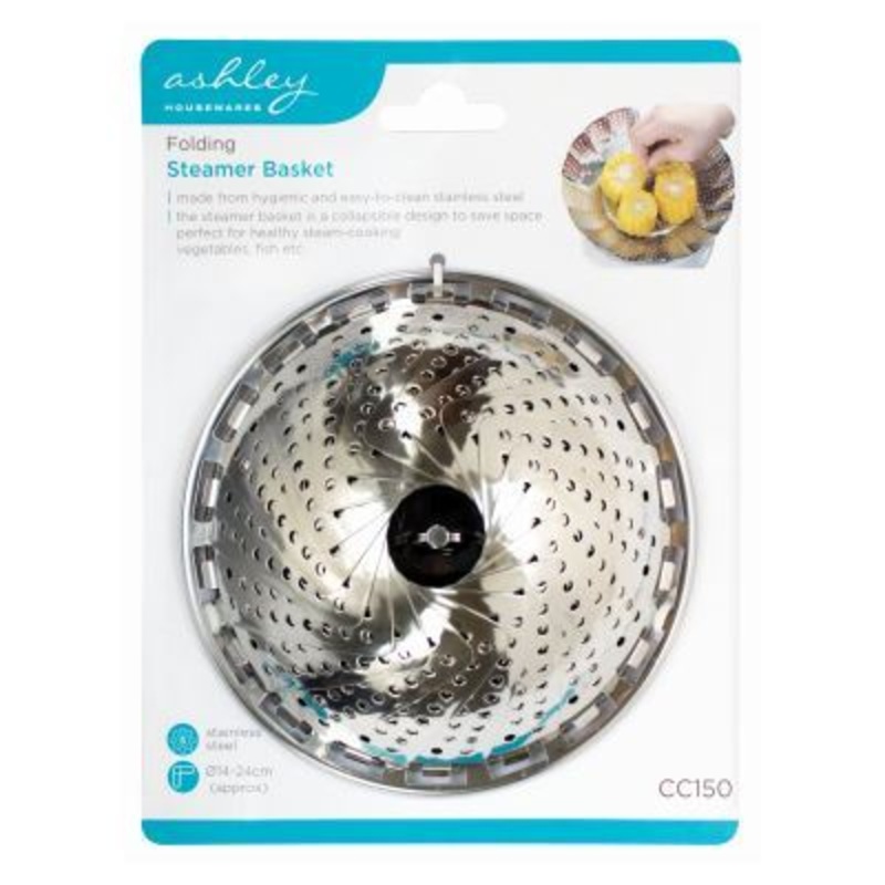 Folding Stainless Steel Steamer Basket - 14-24cm