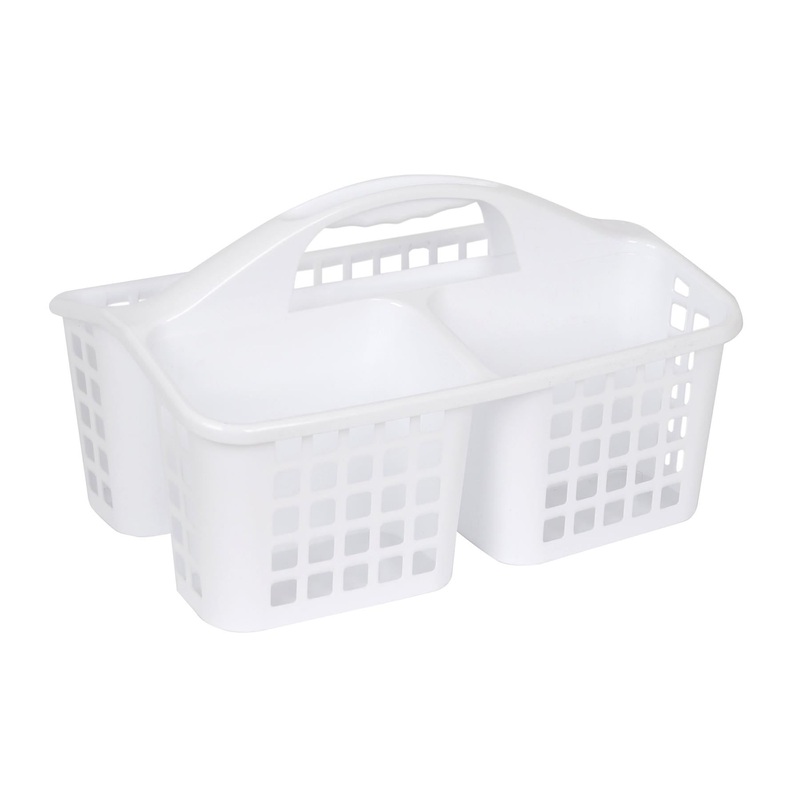 Plastic Stackable Storage Caddy - 32cm x 23cm x 18.5cm - White