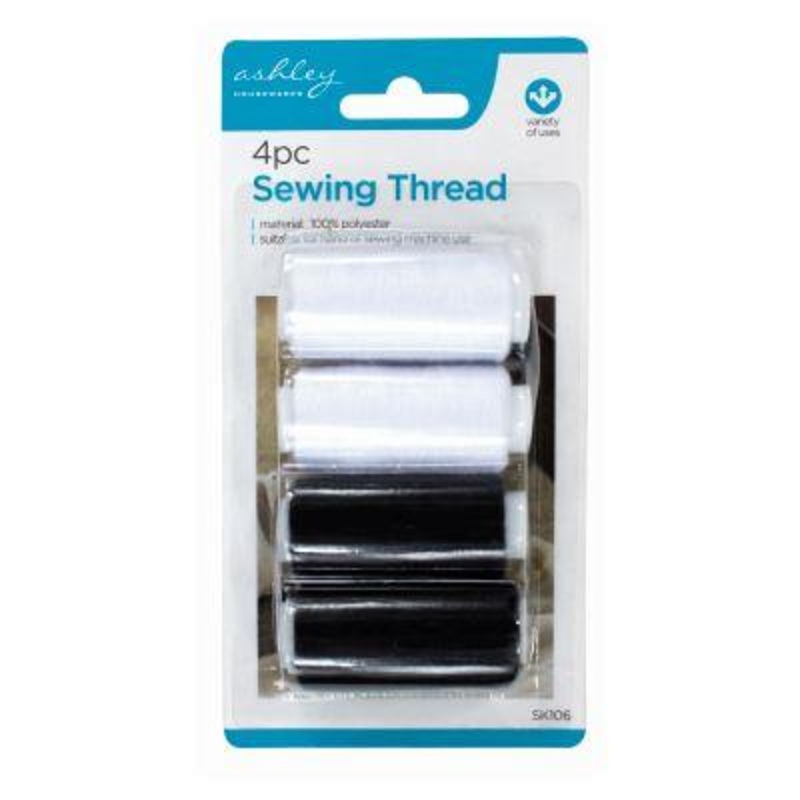 Sewing Thread Set - 4 x 360M - Black/White