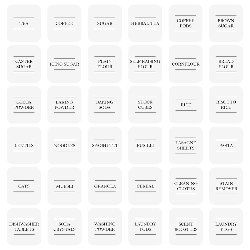 Storage Jar Labels - Pack of 36 Labels