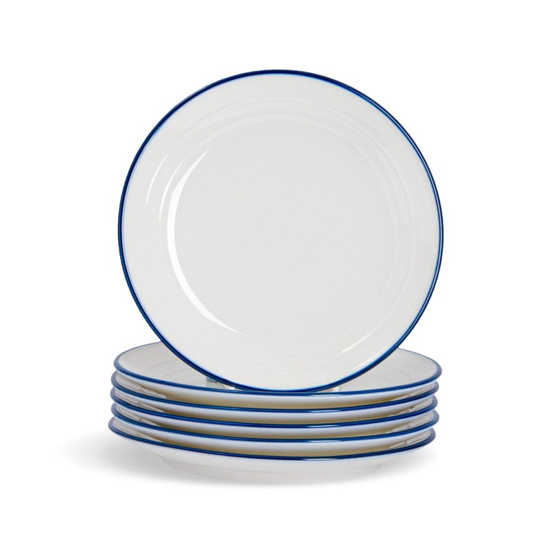 16cm Farmhouse White Porcelain Side Plates - Pack of Six