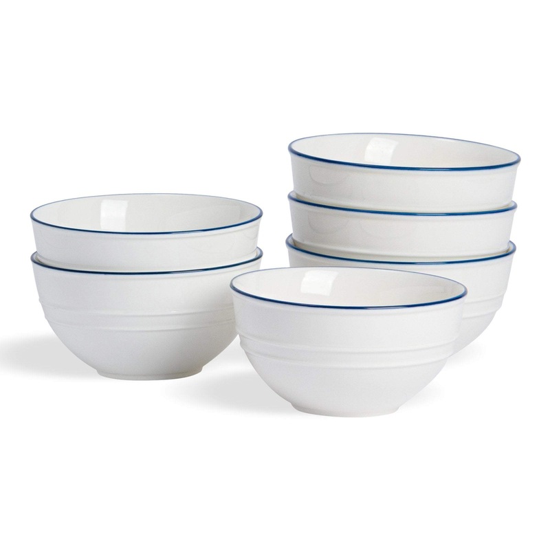 18cm Farmhouse White Porcelain Serving Bowls - Pack of Six
