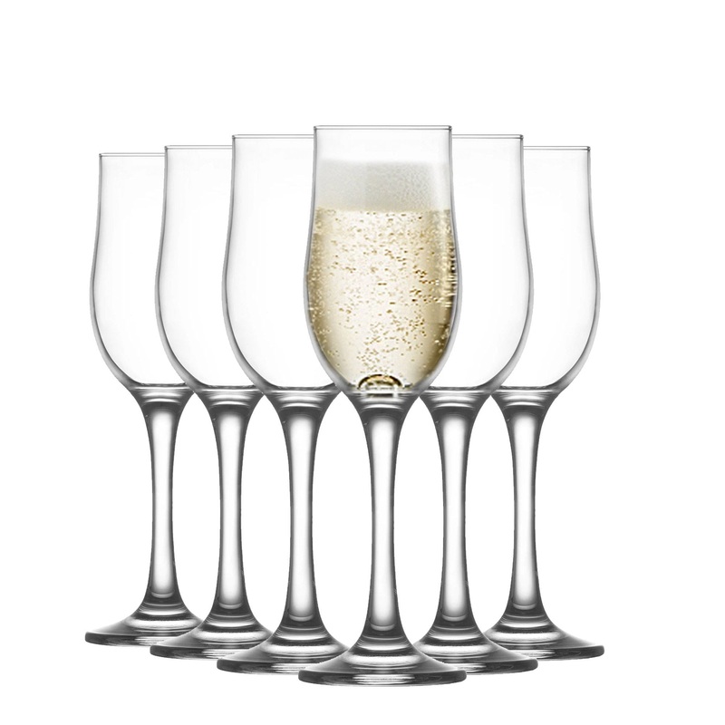 195ml Clear Nevakar Champagne Tulips - Pack of Six