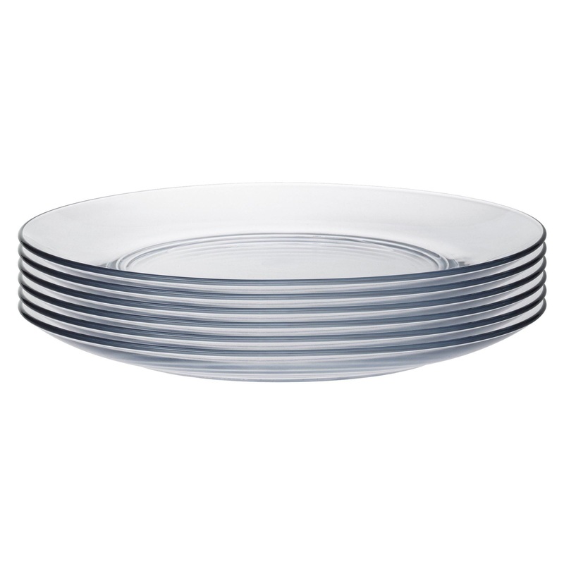 19cm Clear Lys Glass Dessert Plates - Pack of Six