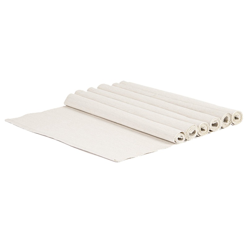 45cm x 34.5cm Ribbed Cotton Placemats - Pack of Six