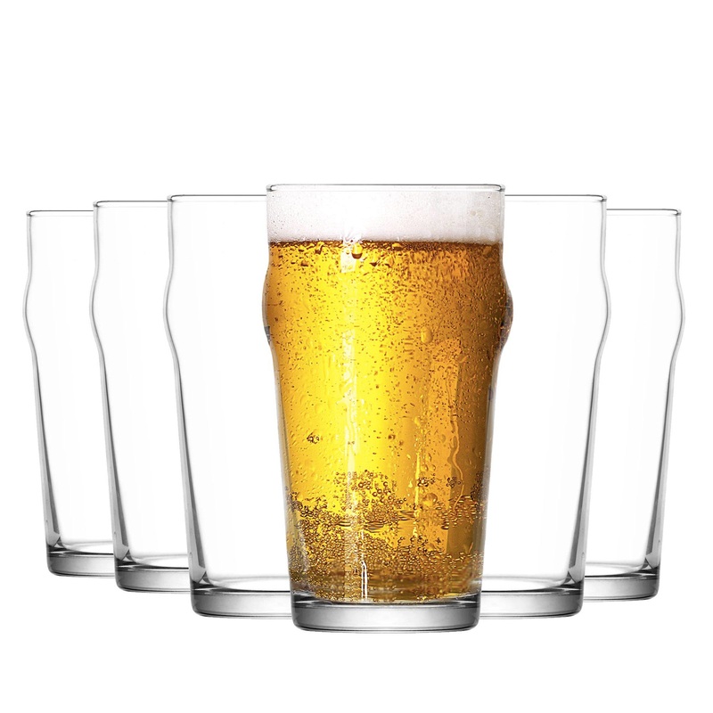 570ml Clear Noniq Pint Beer Glasses - Pack of Six
