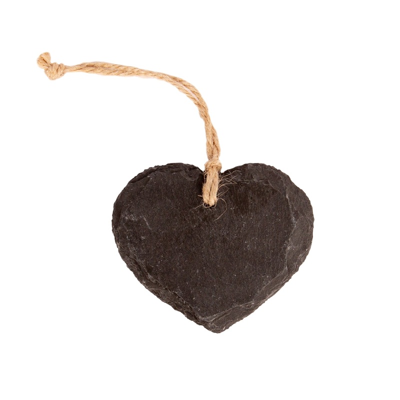 7cm Slate Heart Hanging Tag