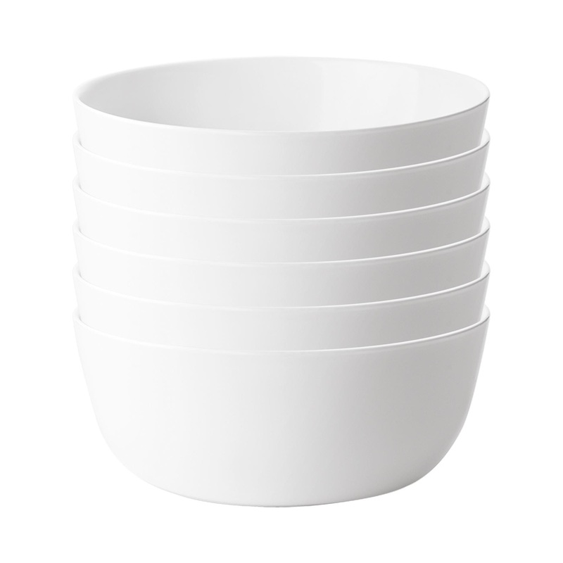 19cm White Toledo Glass Serving Bowls - Pack of Six