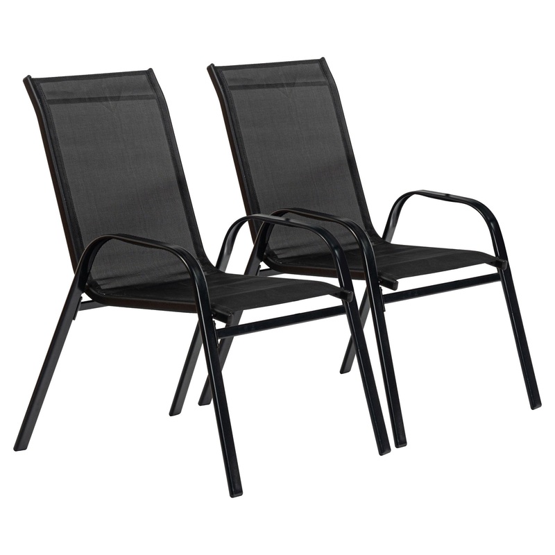 2 piece Sussex Black Garden Armchairs