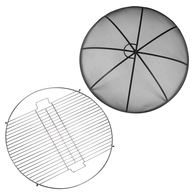 2pc Fire Pit Grill & Spark Guard Set - 72.5cm