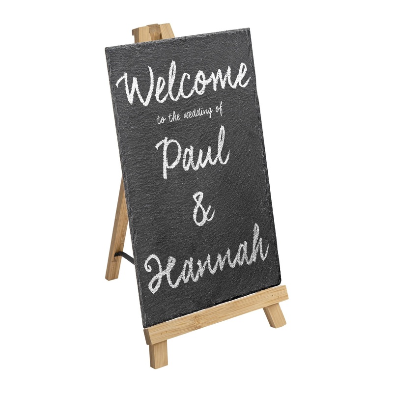 2pc Wooden Table Easel & Slate Board Set