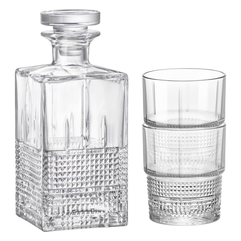 7pc Bartender Novecento Whisky Decanter & Glasses Set