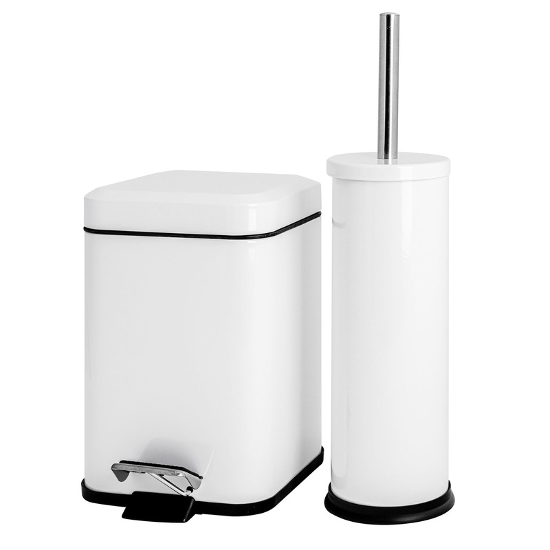 Mismatched Toilet Brush & Bin Set
