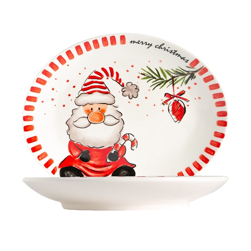 Santa Stoneware Dinner Plates - 31cm - Pack of Two