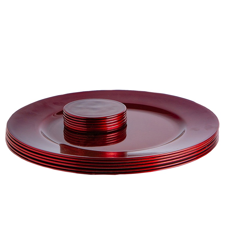 12pc Metallic Charger Plates Set