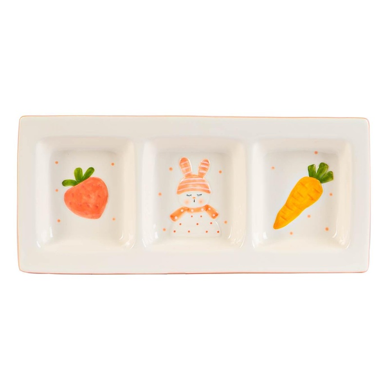 31cm White Easter Bunny Dolomite Snack Plate