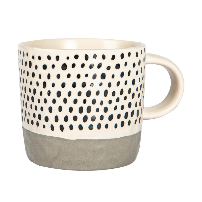 385ml Colour Block Spot Portuguese Stoneware Coffee Mug
