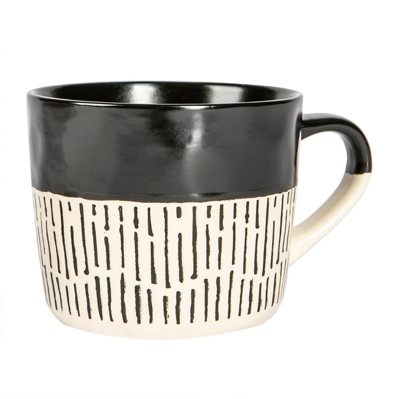 450ml Colour Block Dash Stoneware Coffee Mug