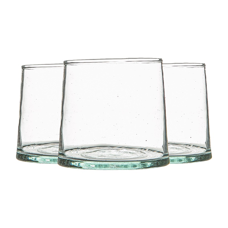Recycled Glass Tea Light Holders - Pack of Three