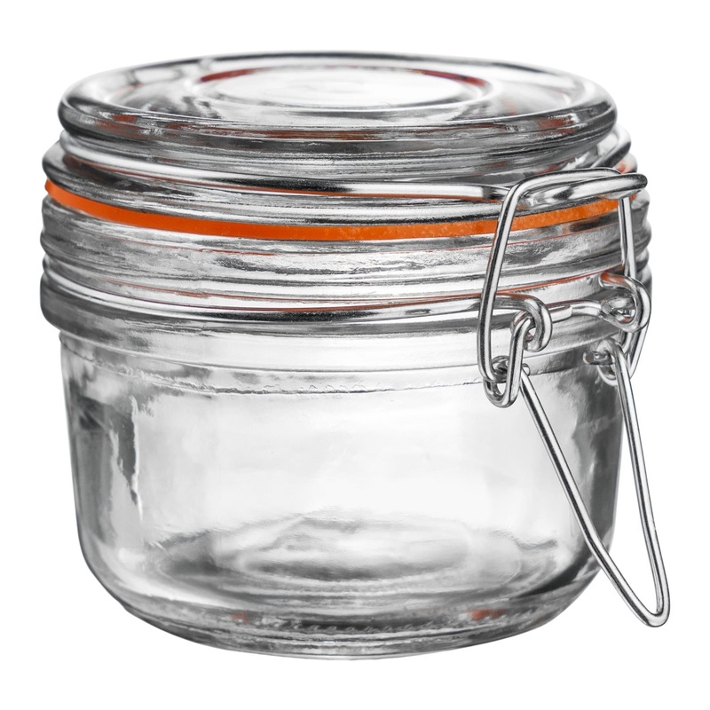 125ml Air tight Classic Glass Storage Jar + Four Free Coloured Seals