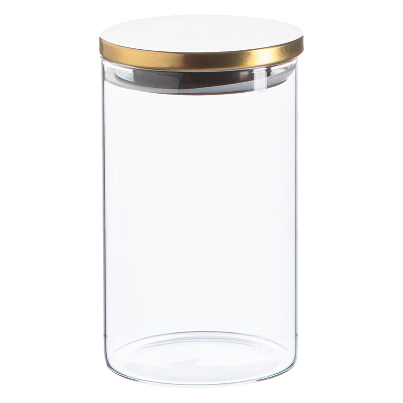 1L Scandi Storage Jar with Metallic Lid