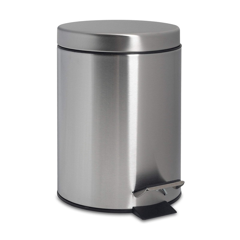 3L Matt Round Stainless Steel Bathroom Pedal Bin