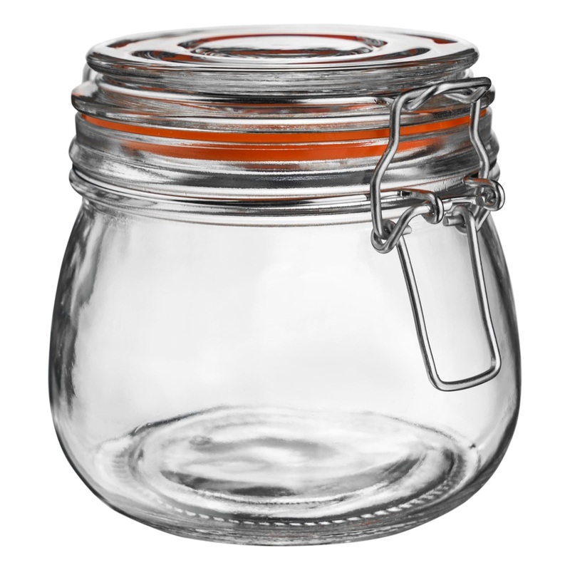 500ml Air tight Classic Glass Over night oats Storage Jar + Four Free Coloured Seals