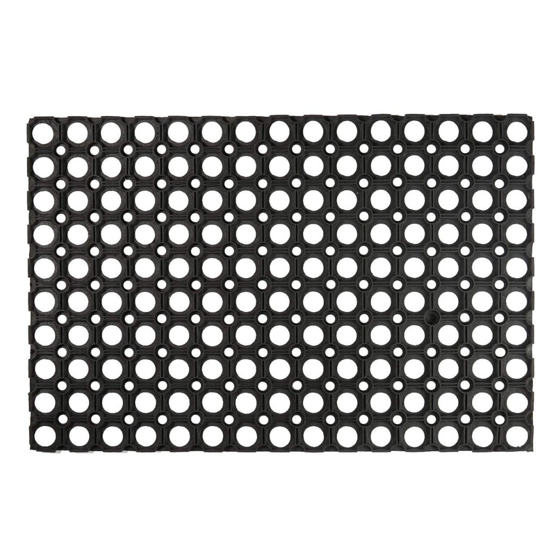 60cm x 40cm Black Heavy Duty Rubber Door Mat