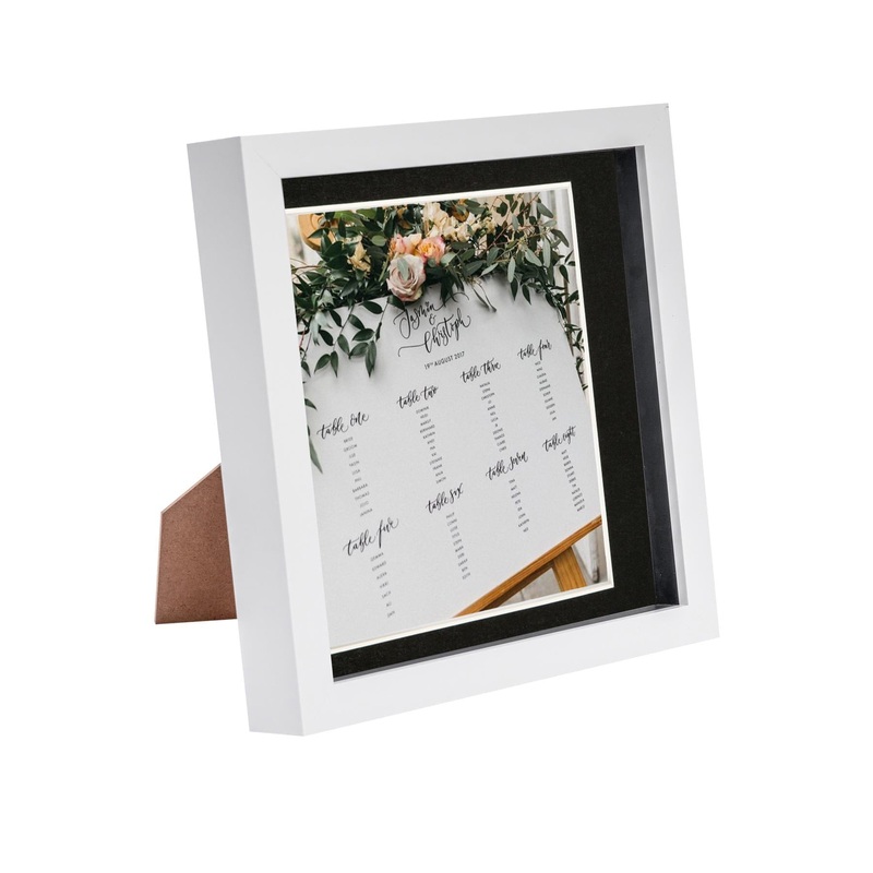 8" x 8" White 3D Box Photo Frame - with 6" x 6" Mount