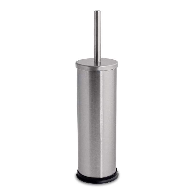 Matt Round Stainless Steel Toilet Brush & Holder