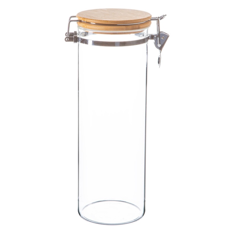 1.75L Glass Storage Jar with Wooden Clip Lid