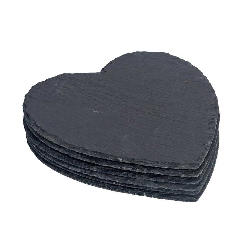25cm Heart Slate Placemats - Pack of Six