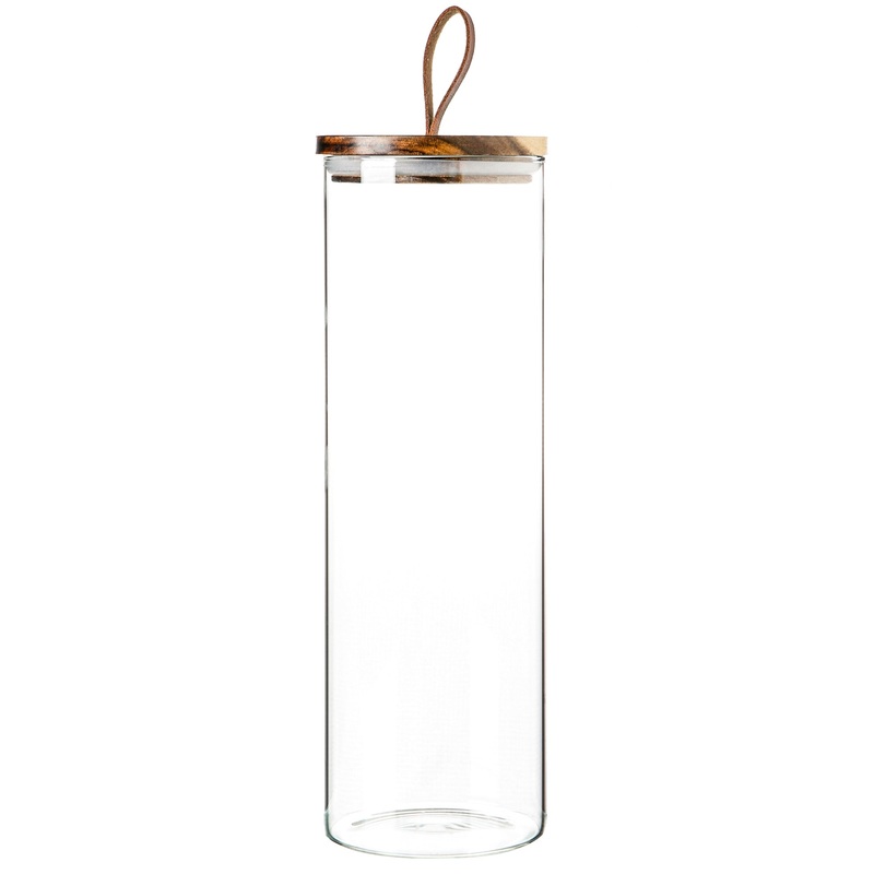 2L Scandi Storage Jar with Leather Loop Lid