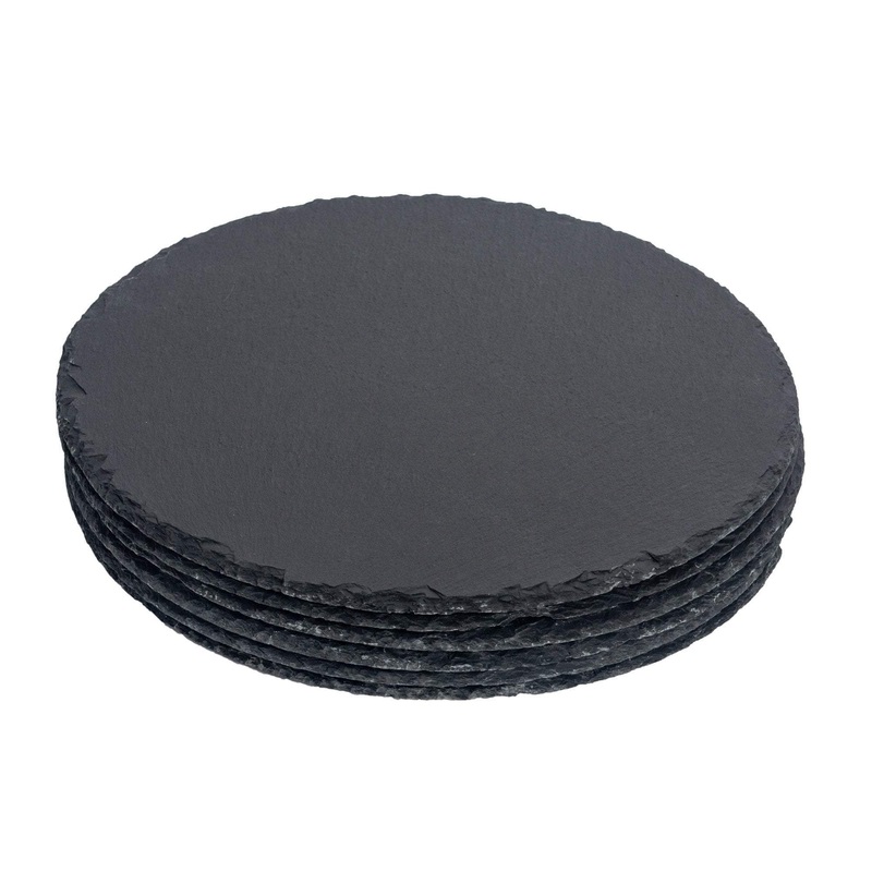 30cm Round Slate Placemats - Pack of Six