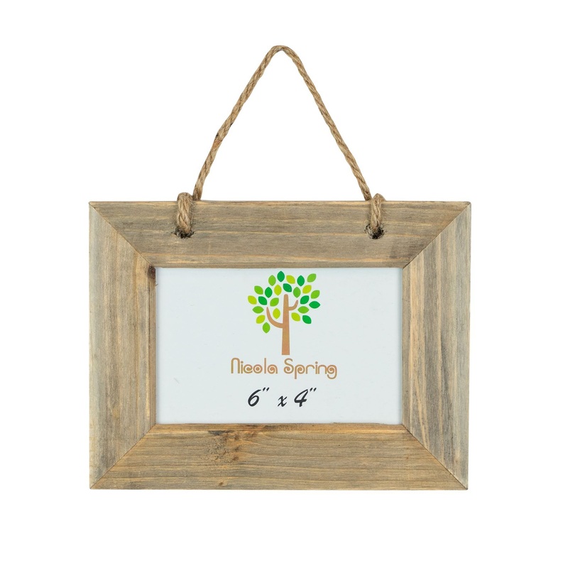 6" x 4" Natural Wooden Hanging Photo Frame
