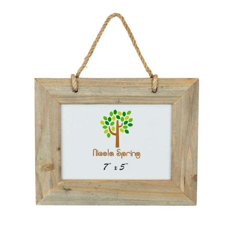 7" x 5" Natural Wooden Hanging Photo Frame