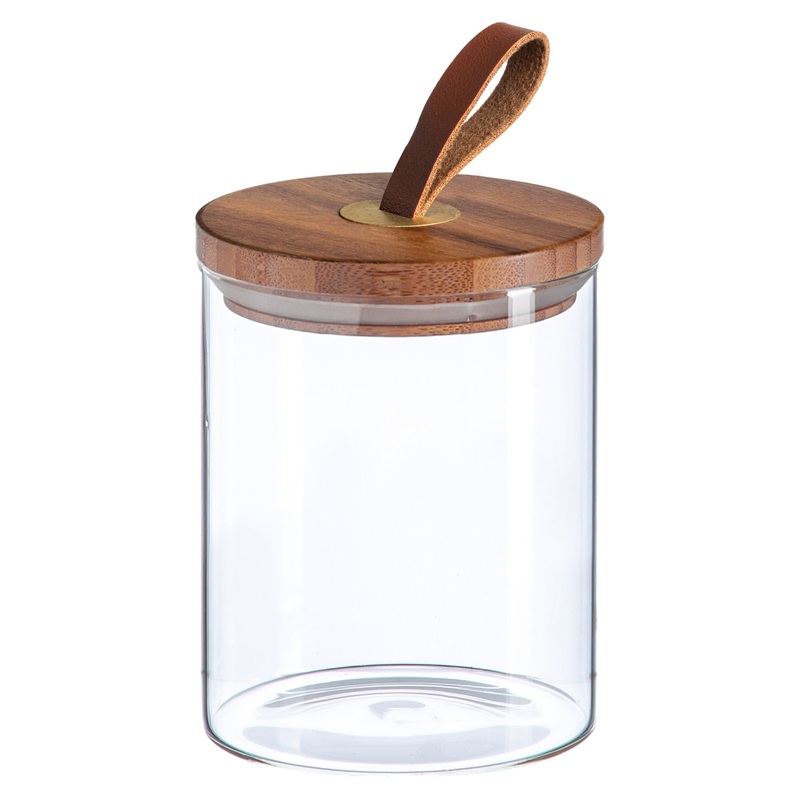 750ml Scandi Storage Jar with Leather Loop Lid