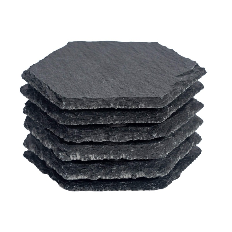 Hexagon Slate Coasters - Pack of Six