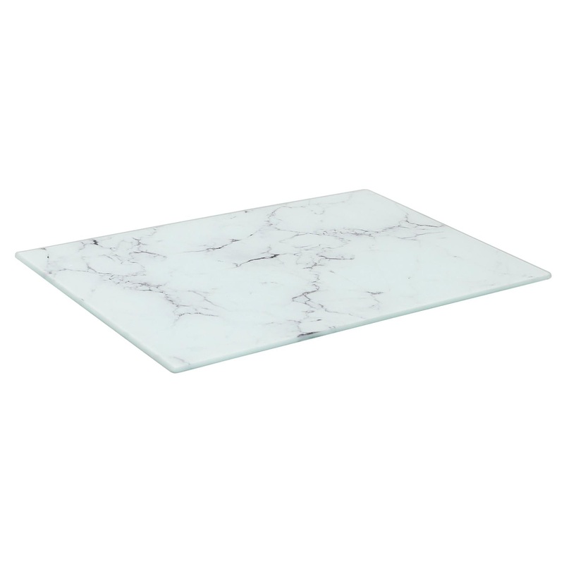 Rectangle Glass Chopping Board - 30cm x 20cm - Marble
