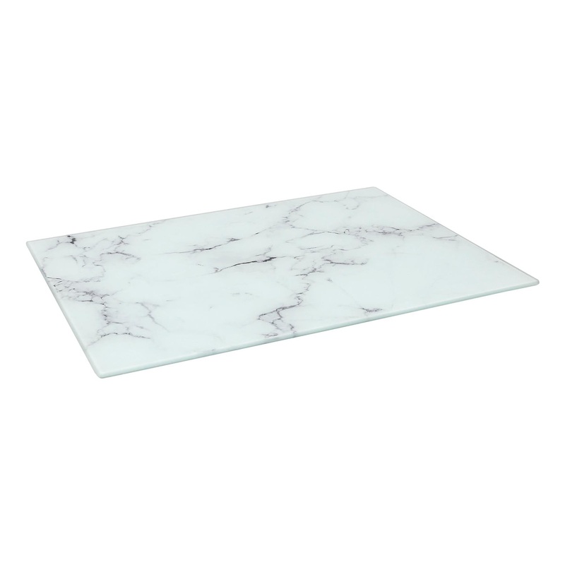 Rectangle Glass Chopping Board - 40cm x 30cm - Marble