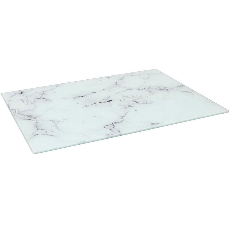 Rectangle Glass Chopping Board - 50cm x 40cm - Marble