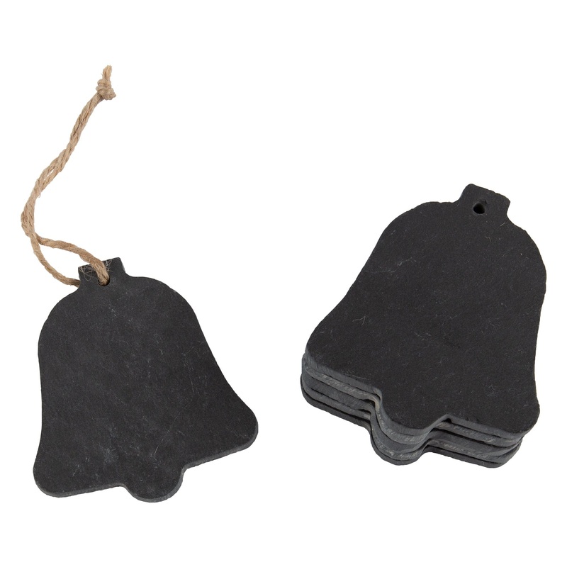 Slate Bell Christmas Tree Decoration - Pack of Six