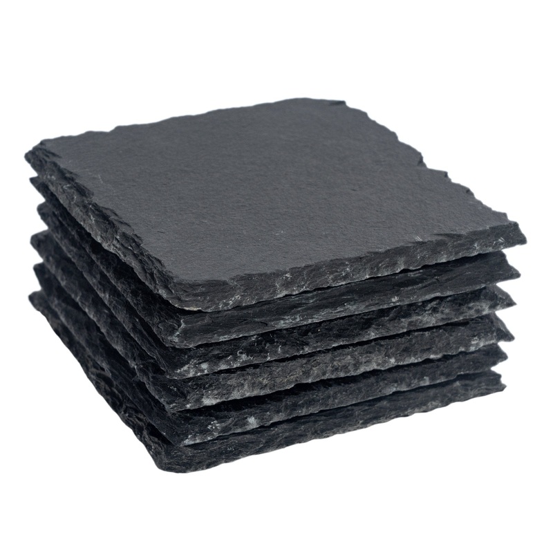 Square Slate Coasters - Pack of 6