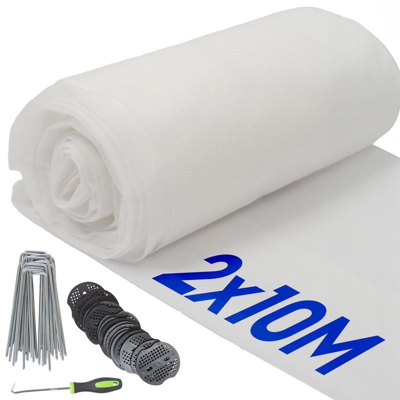 30gsm Plant Fleece Frost Protection Set with Pegs & Plates