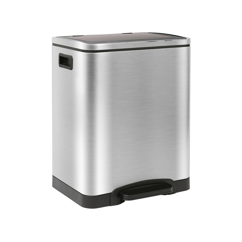 30L (2 x 15L) Stainless Steel Double Kitchen Pedal Bin